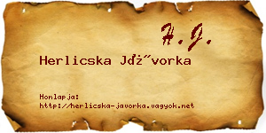 Herlicska Jávorka névjegykártya